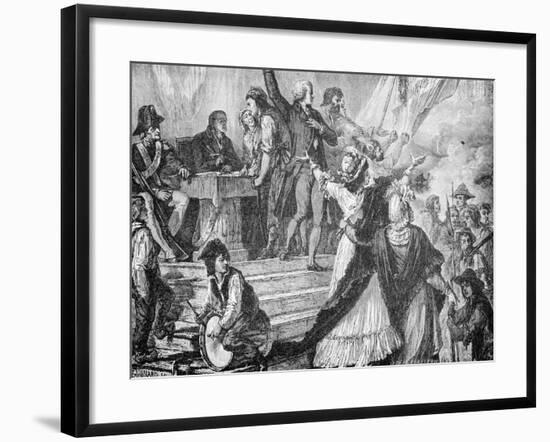 Drawing Depicting Recruiting Station for French Revolutionaries-null-Framed Giclee Print