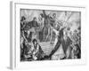 Drawing Depicting Recruiting Station for French Revolutionaries-null-Framed Giclee Print