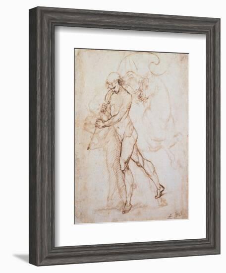 Drawing, Flagman-Raphael-Framed Art Print