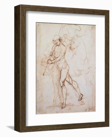 Drawing, Flagman-Raphael-Framed Art Print