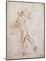 Drawing, Flagman-Raphael-Mounted Art Print