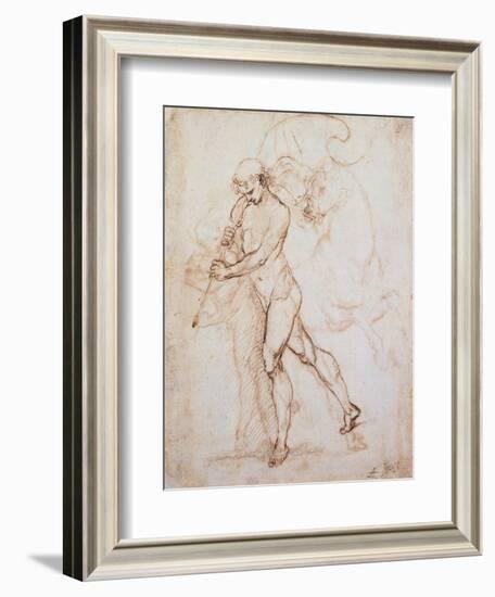 Drawing, Flagman-Raphael-Framed Art Print