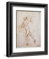 Drawing, Flagman-Raphael-Framed Art Print