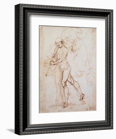 Drawing, Flagman-Raphael-Framed Art Print