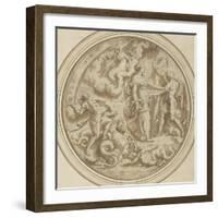 Drawing for a Dish: Mythological and Marine Animals-Perino Del Vaga-Framed Giclee Print