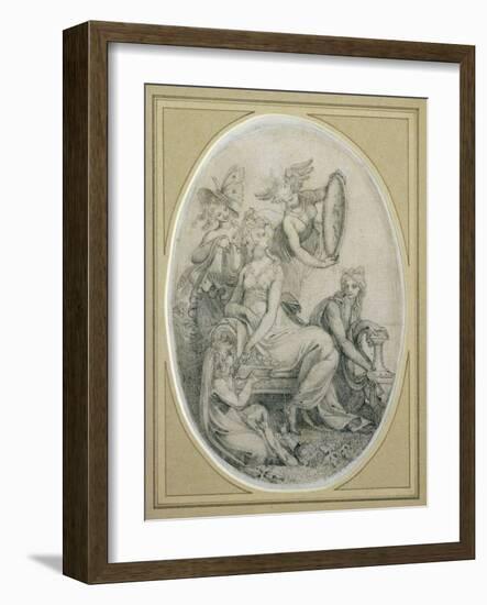 Drawing for the Frontispiece of 'The Botanic Garden', by Erasmus Darwin (1731-1802)-Henry Fuseli-Framed Giclee Print