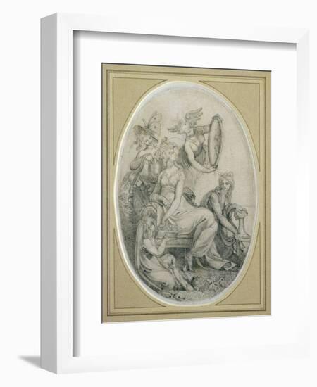 Drawing for the Frontispiece of 'The Botanic Garden', by Erasmus Darwin (1731-1802)-Henry Fuseli-Framed Giclee Print