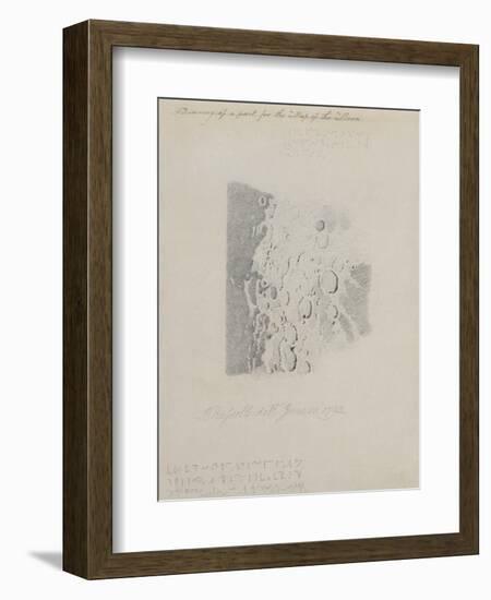 Drawing for the Map of the Moon, 1794 (Pencil on Paper)-John Russell-Framed Premium Giclee Print