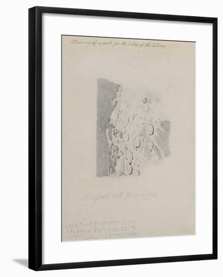 Drawing for the Map of the Moon, 1794 (Pencil on Paper)-John Russell-Framed Giclee Print