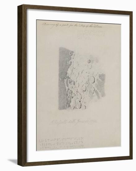 Drawing for the Map of the Moon, 1794 (Pencil on Paper)-John Russell-Framed Giclee Print