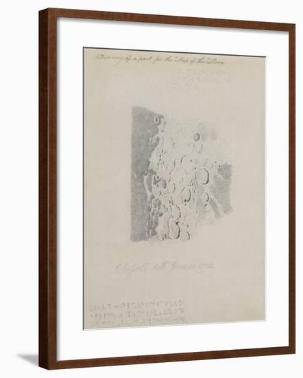 Drawing for the Map of the Moon, 1794 (Pencil on Paper)-John Russell-Framed Giclee Print