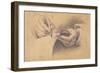 Drawing Hands, 1798 (Black Chalk Heightened with White on Brown Paper)-Philipp Otto Runge-Framed Giclee Print