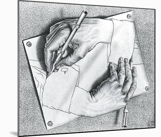 Drawing Hands-M^ C^ Escher-Mounted Art Print