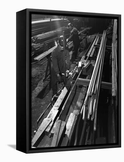 Drawing Hexagonal Rods, Edgar Allen Steel Foundry, Sheffield, 1962-Michael Walters-Framed Stretched Canvas