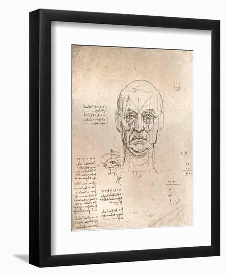 Drawing illustrating the theory of the proportions in the human figure, c1472-c1519 (1883)-Leonardo Da Vinci-Framed Giclee Print