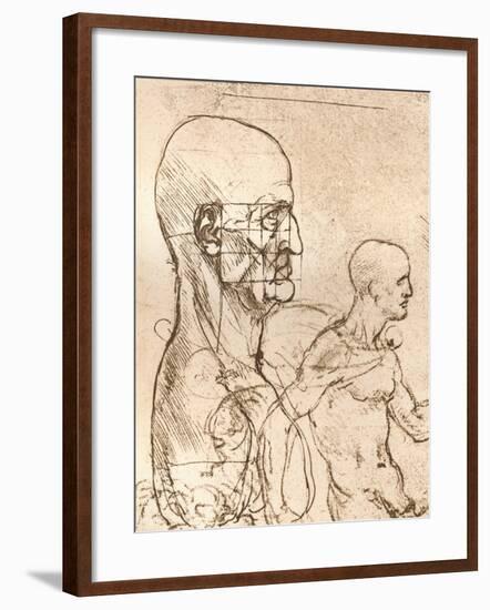 Drawing Illustrating the Theory of the Proportions of the Human Figure, C1472-C1519 (1883)-Leonardo da Vinci-Framed Giclee Print