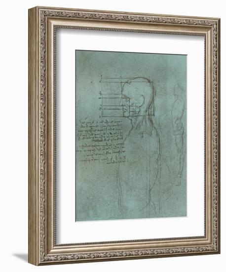 Drawing illustrating the theory of the proportions of the human figure, c1472-c1519 (1883)-Leonardo Da Vinci-Framed Giclee Print