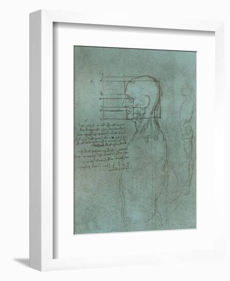 Drawing illustrating the theory of the proportions of the human figure, c1472-c1519 (1883)-Leonardo Da Vinci-Framed Giclee Print