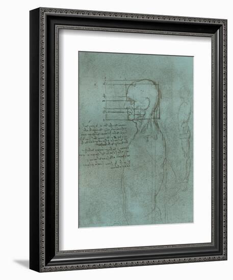 Drawing illustrating the theory of the proportions of the human figure, c1472-c1519 (1883)-Leonardo Da Vinci-Framed Giclee Print