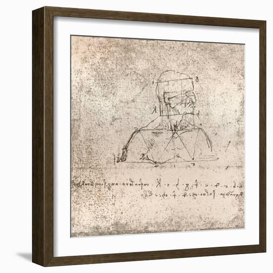 Drawing illustrating the theory of the proportions of the human figure, c1472-c1519 (1883)-Leonardo Da Vinci-Framed Giclee Print