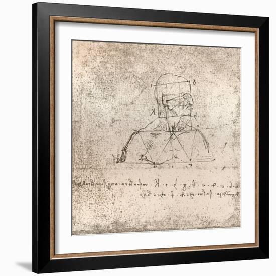 Drawing illustrating the theory of the proportions of the human figure, c1472-c1519 (1883)-Leonardo Da Vinci-Framed Giclee Print