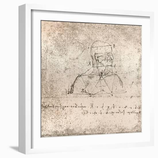 Drawing illustrating the theory of the proportions of the human figure, c1472-c1519 (1883)-Leonardo Da Vinci-Framed Giclee Print