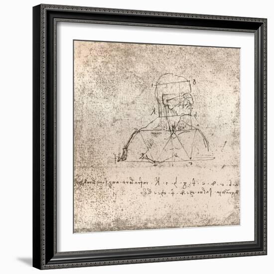 Drawing illustrating the theory of the proportions of the human figure, c1472-c1519 (1883)-Leonardo Da Vinci-Framed Giclee Print