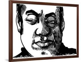 Drawing Illustration of Wise Man Face-Igor Zakowski-Framed Art Print