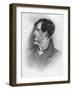 Drawing in Profile of the English Romantic Poet and Satirist Lord Byron-null-Framed Photographic Print