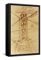 Drawing of a Flying Machine-Leonardo da Vinci-Framed Stretched Canvas