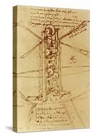 Drawing of a Flying Machine-Leonardo da Vinci-Stretched Canvas