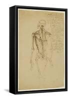 Drawing of a Man's Skeleton-James Ward-Framed Stretched Canvas