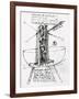 Drawing of a Manually Driven Flying Machine by Leonardo da Vinci-Bettmann-Framed Giclee Print