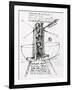 Drawing of a Manually Driven Flying Machine by Leonardo da Vinci-Bettmann-Framed Giclee Print