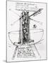 Drawing of a Manually Driven Flying Machine by Leonardo da Vinci-Bettmann-Mounted Giclee Print