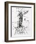 Drawing of a Manually Driven Flying Machine by Leonardo da Vinci-Bettmann-Framed Giclee Print