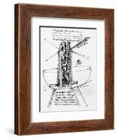 Drawing of a Manually Driven Flying Machine by Leonardo da Vinci-Bettmann-Framed Giclee Print