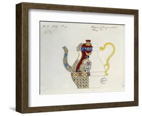 Drawing of a Turkish Teapot. Ca. 1800-50. by French Artist Alexandre Evariste Fragonard-Alexandre Evariste Fragonard-Framed Art Print