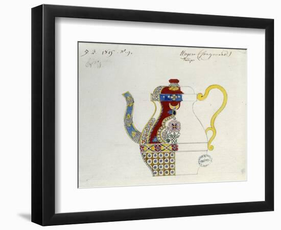 Drawing of a Turkish Teapot. Ca. 1800-50. by French Artist Alexandre Evariste Fragonard-Alexandre Evariste Fragonard-Framed Art Print