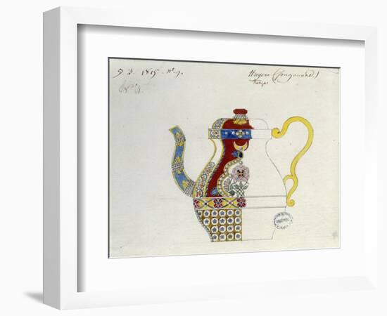 Drawing of a Turkish Teapot. Ca. 1800-50. by French Artist Alexandre Evariste Fragonard-Alexandre Evariste Fragonard-Framed Art Print