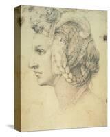 Drawing of A Woman-Michelangelo Buonarroti-Stretched Canvas