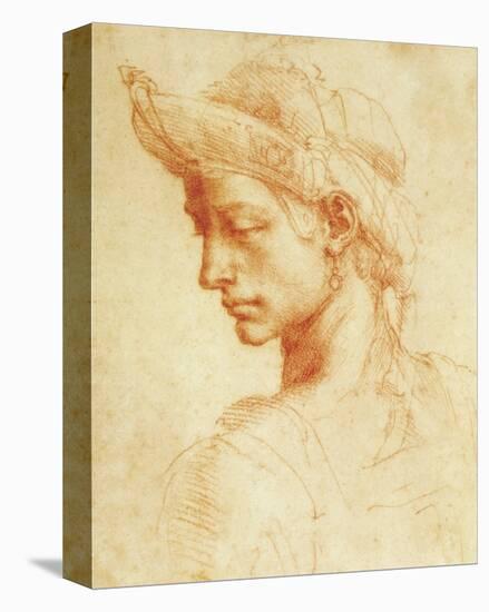 Drawing of a Woman-Michelangelo Buonarroti-Stretched Canvas