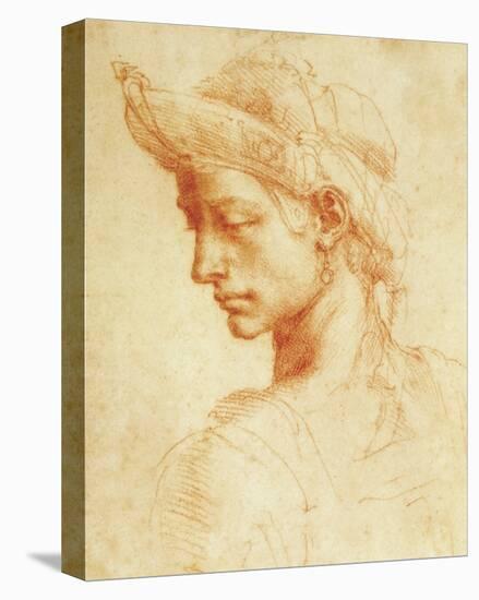 Drawing of a Woman-Michelangelo Buonarroti-Stretched Canvas