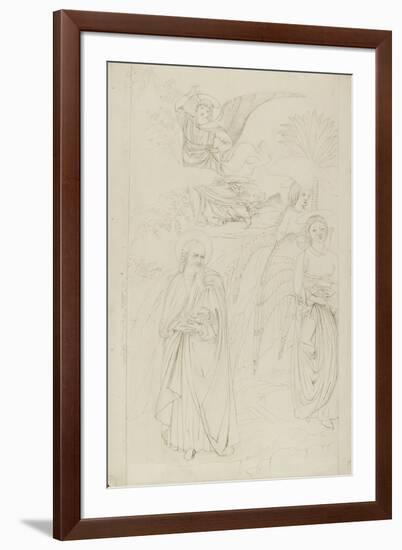 Drawing of Abraham Parting from the Angels from Benozzo Gozzoli's Story of Abraham and Hagar in the-John Ruskin-Framed Giclee Print