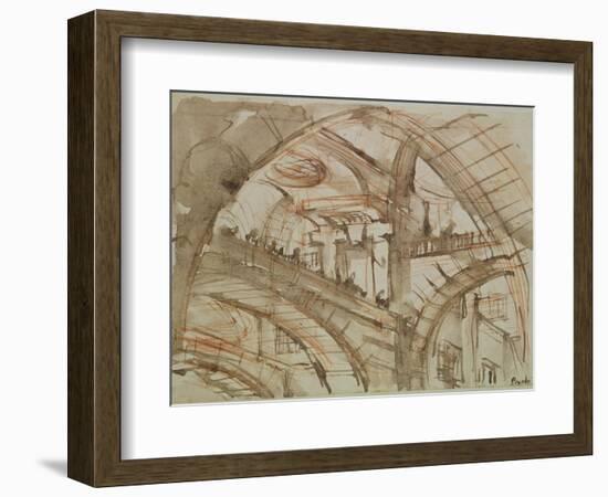 Drawing of an Imaginary Prison-Giovanni Battista Piranesi-Framed Giclee Print