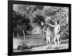 Drawing of Benjamin Franklin Experiment-null-Framed Giclee Print