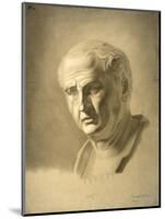 Drawing of Bust of Roman Emperor Vespasian-Carlo Borde-Mounted Art Print