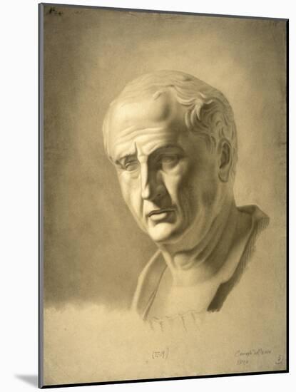 Drawing of Bust of Roman Emperor Vespasian-Carlo Borde-Mounted Art Print