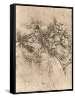 Drawing of caricatures, c1472-c1519 (1883)-Leonardo Da Vinci-Framed Stretched Canvas