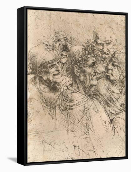 Drawing of caricatures, c1472-c1519 (1883)-Leonardo Da Vinci-Framed Stretched Canvas